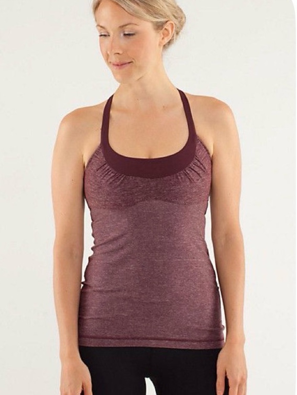 Lululemon Heathered Burgundy Scoop Me Up Tank Top